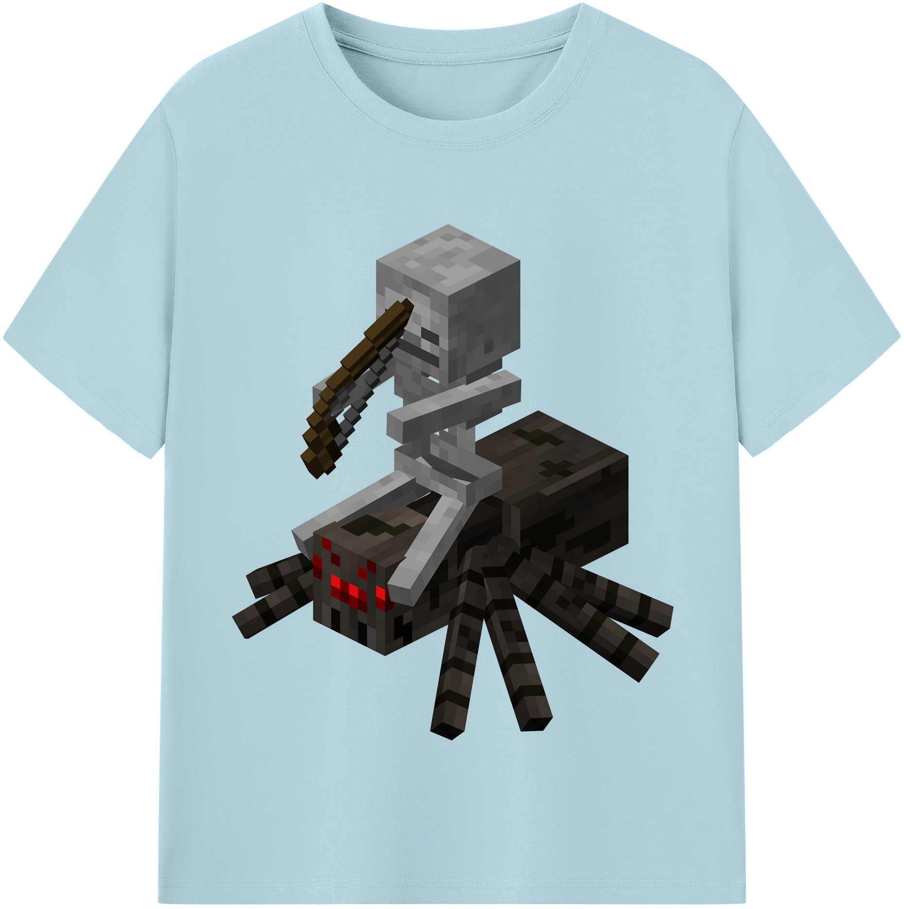 （画像用） マインクラフト ブロックの世界 Minecraft MC Block world 綿100％半袖Tシャツ（フロントプリント）
